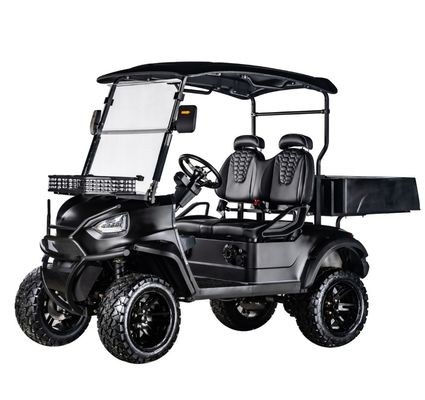 Goede prijs. 400-500 kg stoelgewicht 4 zitplaatsen 48V5KW AC motor elektrische golfkar met vrachtbus en voordrom Achterdromrem online